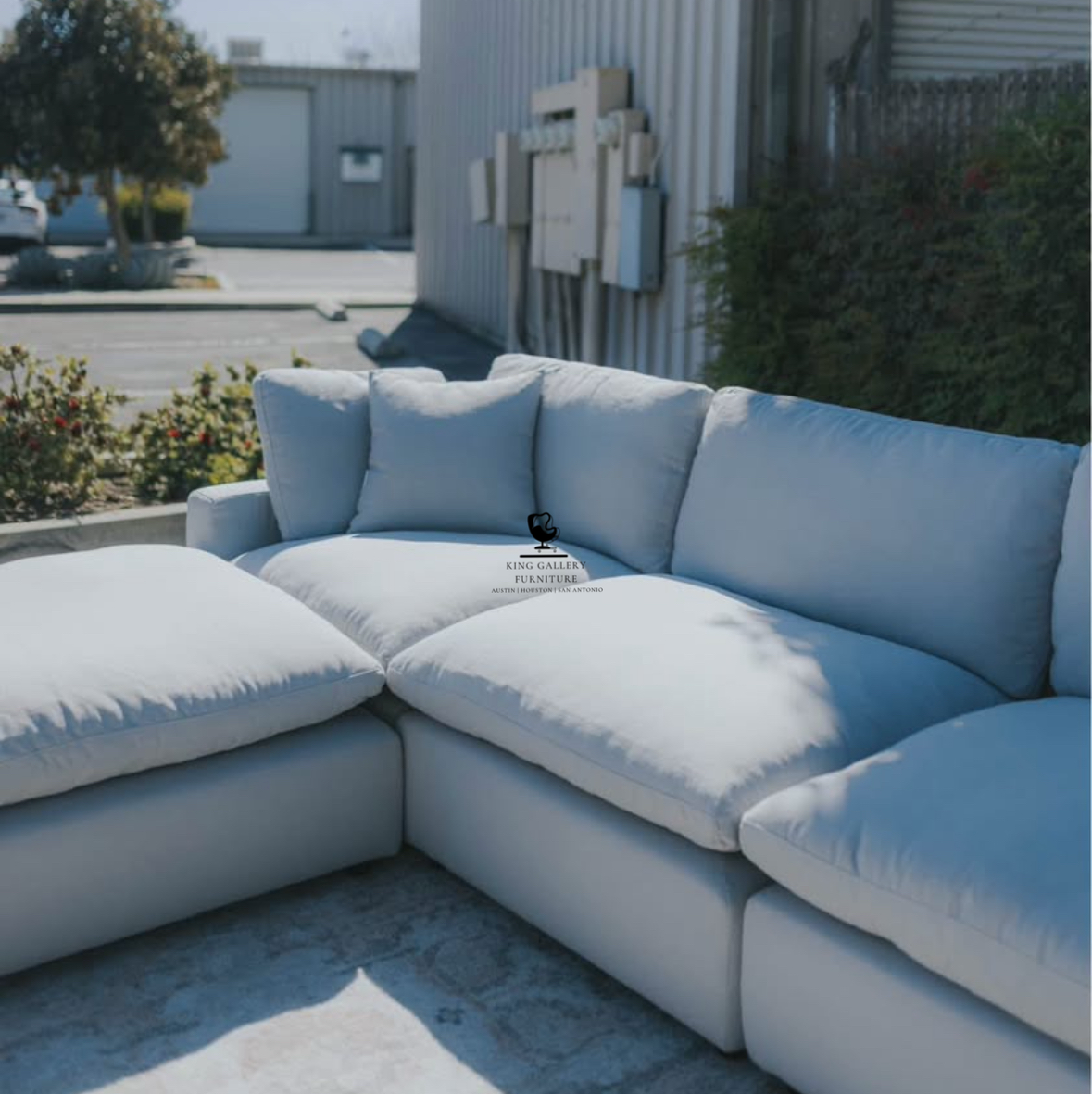 LUX 4 PIECE CLOUD COUCH - GRAY LINEN