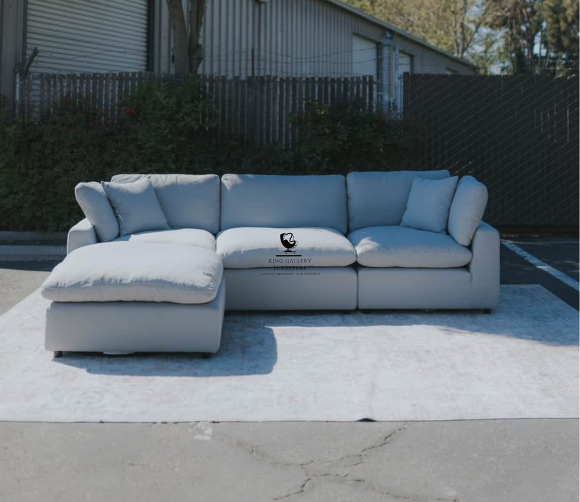 LUX 4 PIECE CLOUD COUCH - GRAY LINEN