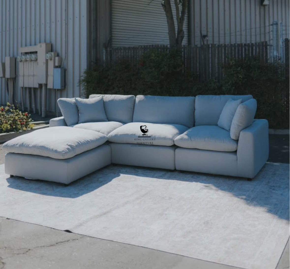 LUX 4 PIECE CLOUD COUCH - GRAY LINEN