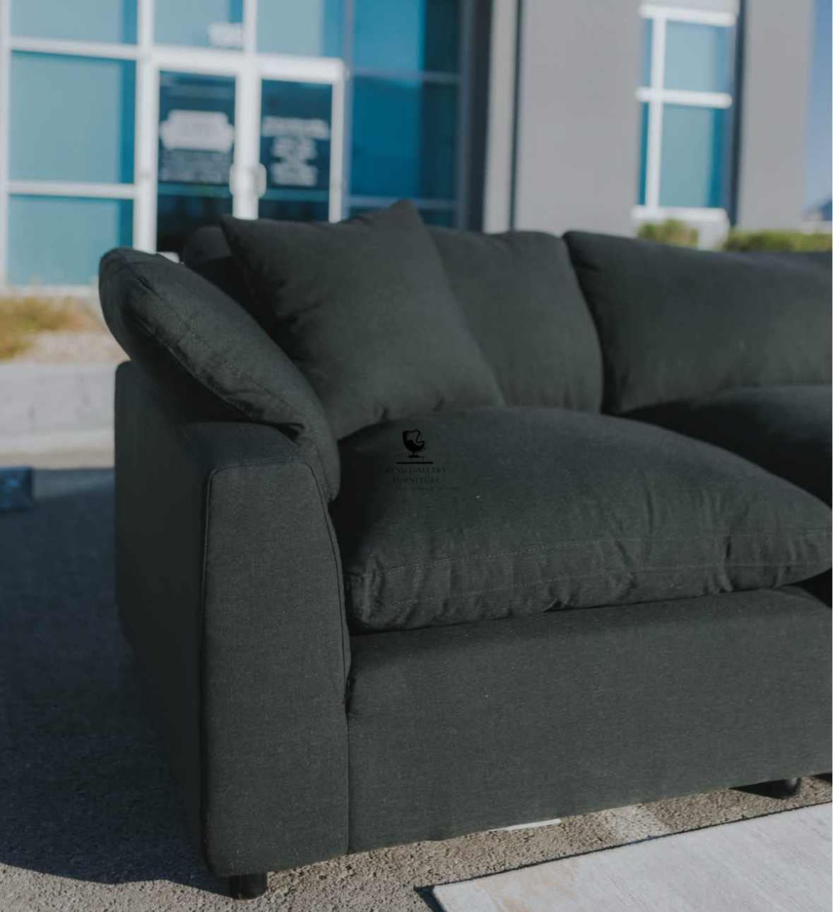 LUX 4 PIECE CLOUD COUCH - BLACK LINEN
