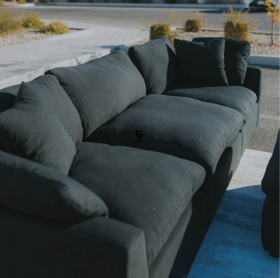 LUX 4 PIECE CLOUD COUCH - BLACK LINEN