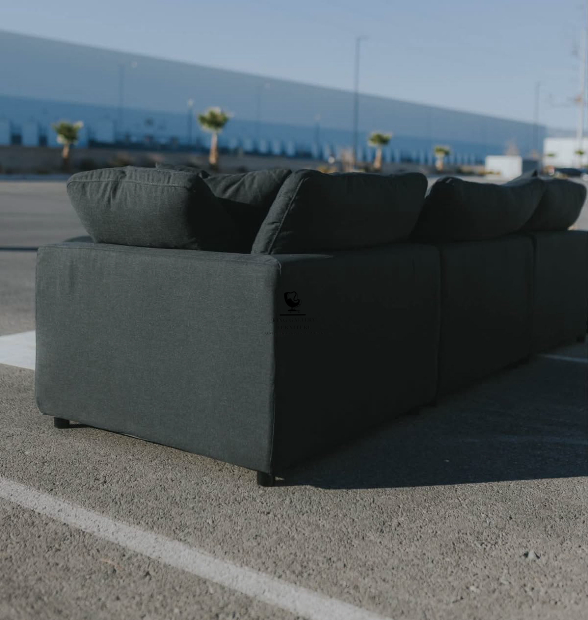 LUX 4 PIECE CLOUD COUCH - BLACK LINEN