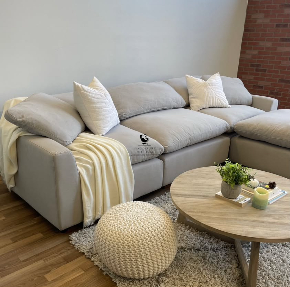 LUX 4 PIECE CLOUD COUCH - GRAY LINEN