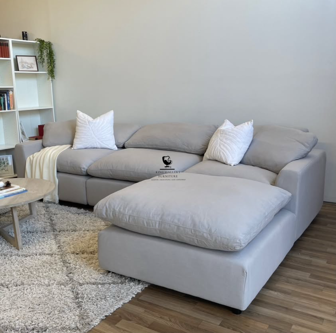 LUX 4 PIECE CLOUD COUCH - GRAY LINEN