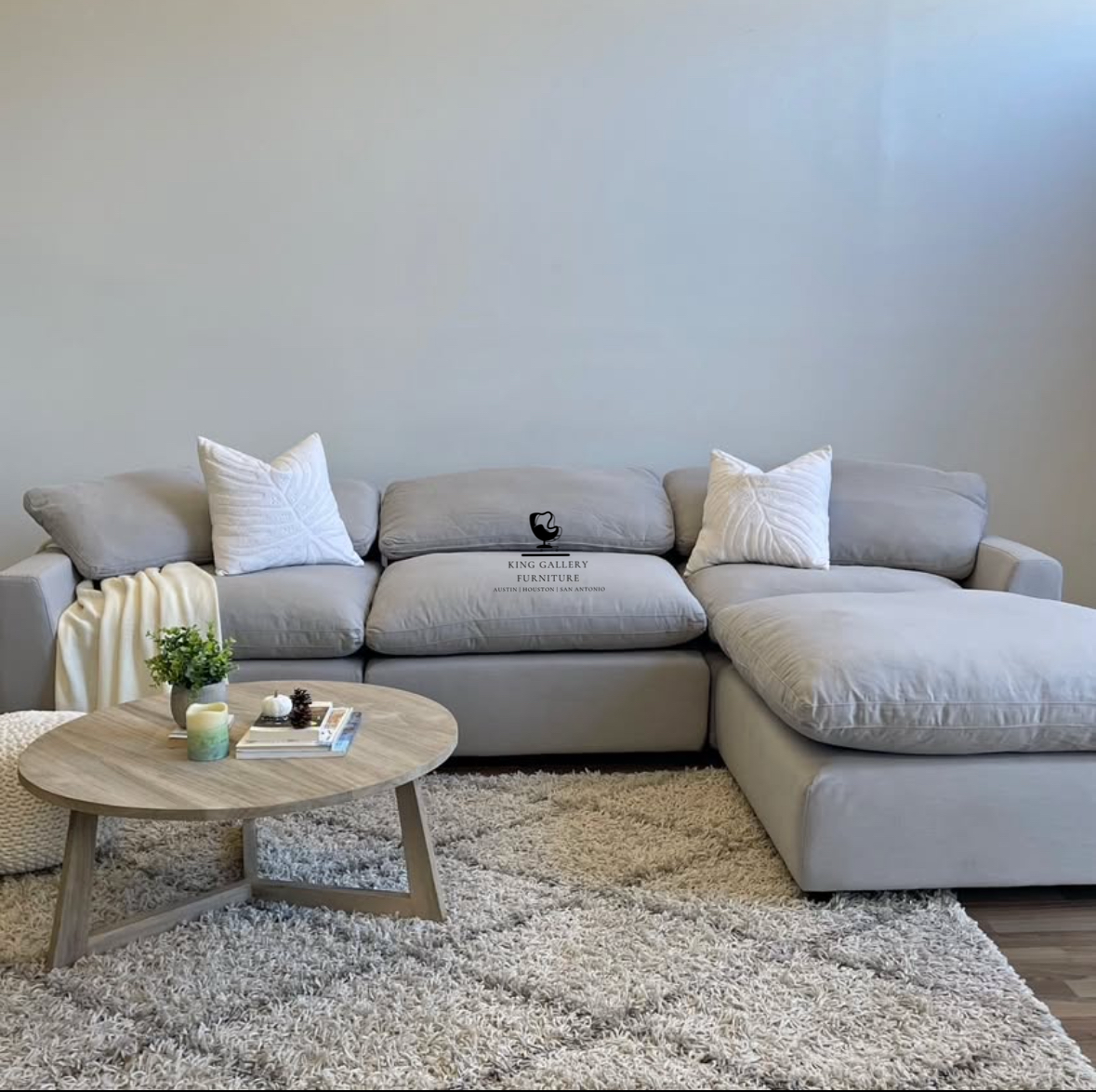 LUX 4 PIECE CLOUD COUCH - GRAY LINEN