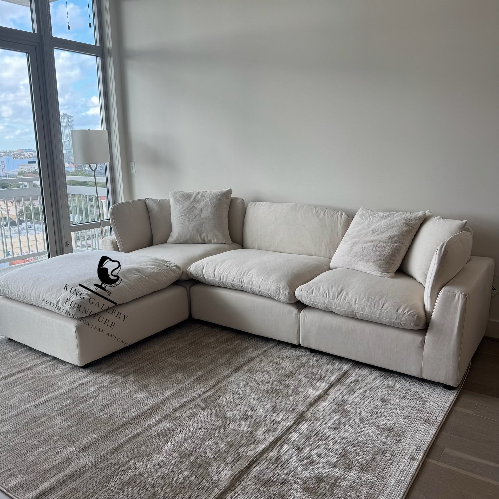 LUX 4 PIECE CLOUD COUCH - SAND LINEN