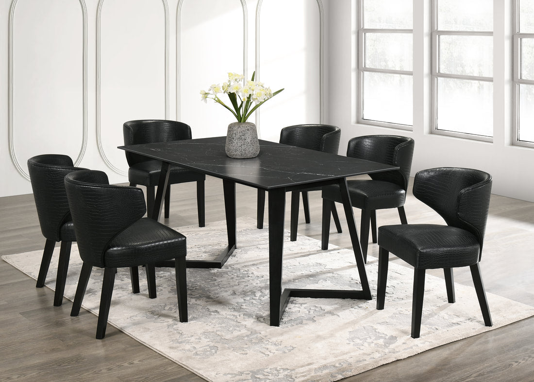 Hamilton ONYX Dining Set - PU Black