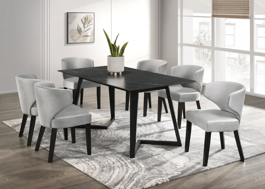 Hamilton ONYX Dining Set - Silver Black