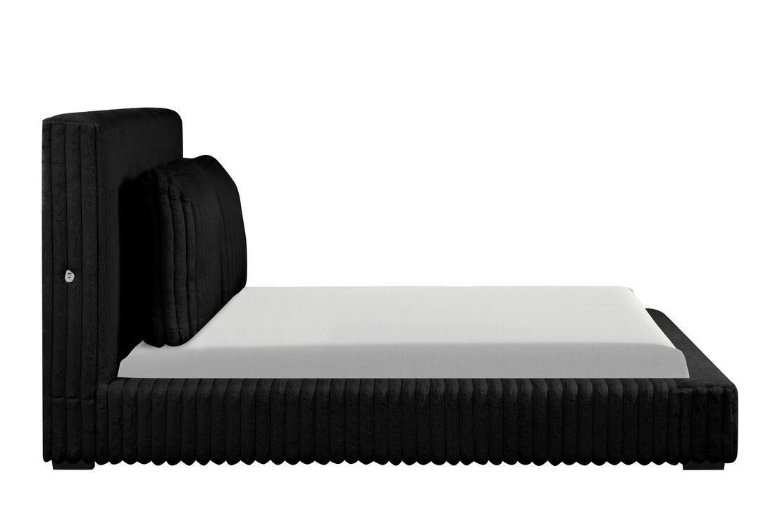 Lauren Black Platform Bed (w/ USB PORTS) - Queen, King