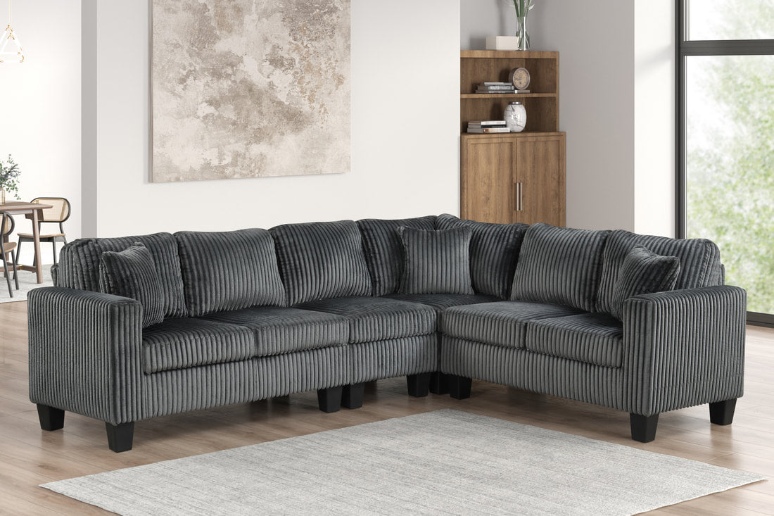 The Logan2.0 Reversible Fluffy Corduroy L-Sectional