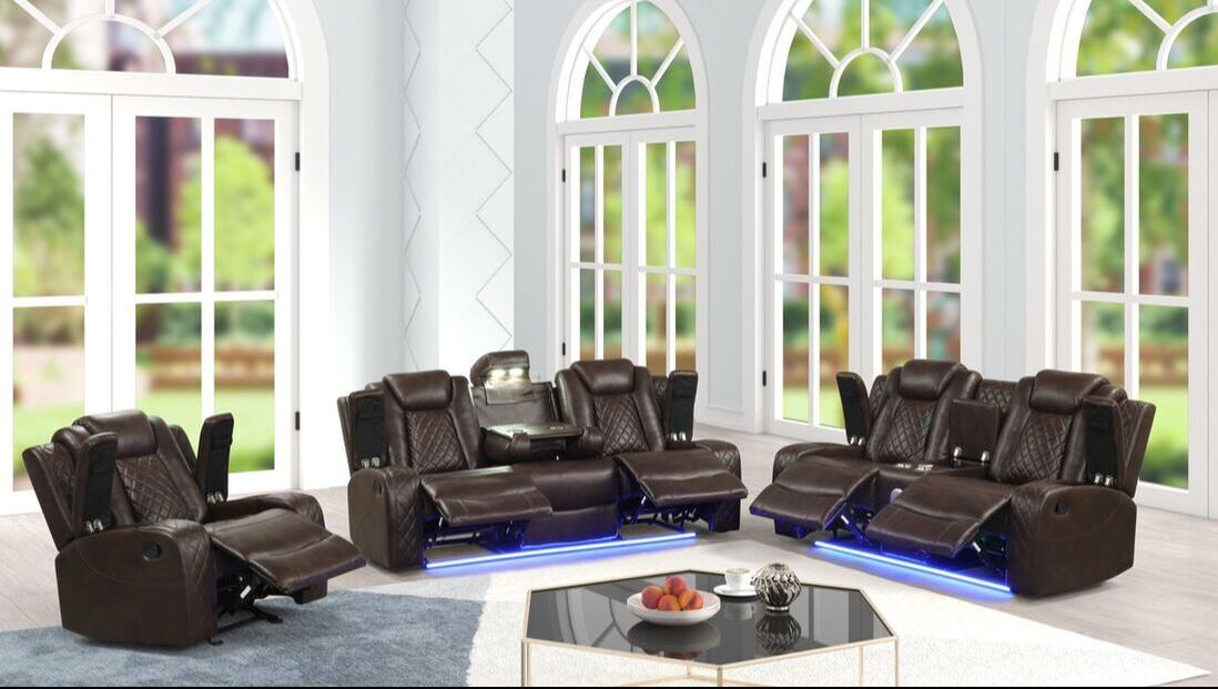 Luz 3PC Reclining Set - Brown