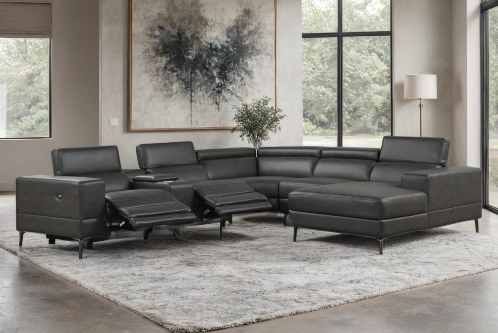 Milano 6PC Power Reclining Sectional - Gray