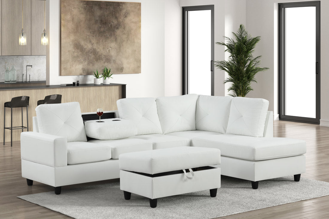 The Harper Reversible L-Sectional with Cup Holders