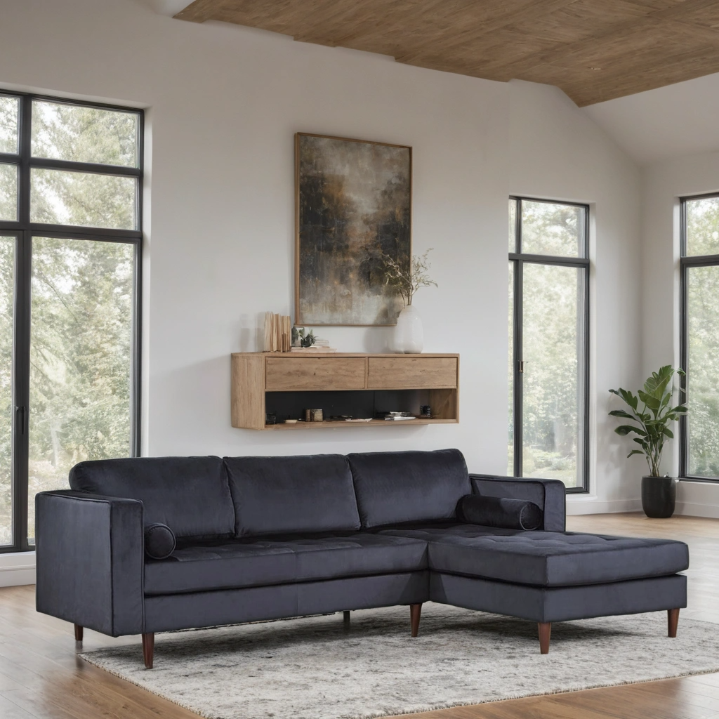 Roxy Black Sectional (Right-Facing)