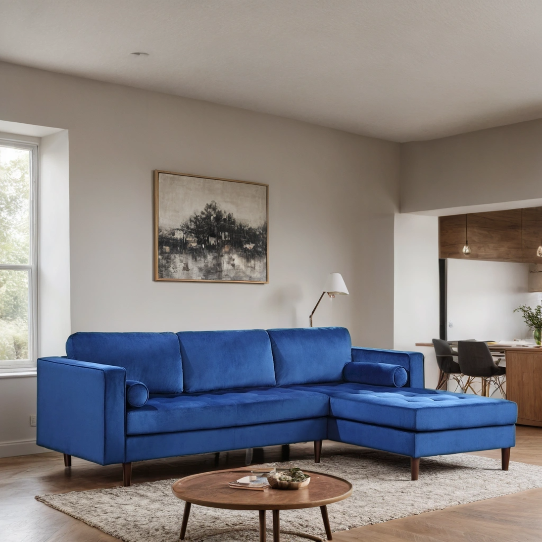 Roxy Blue Sectional (Right-Facing)