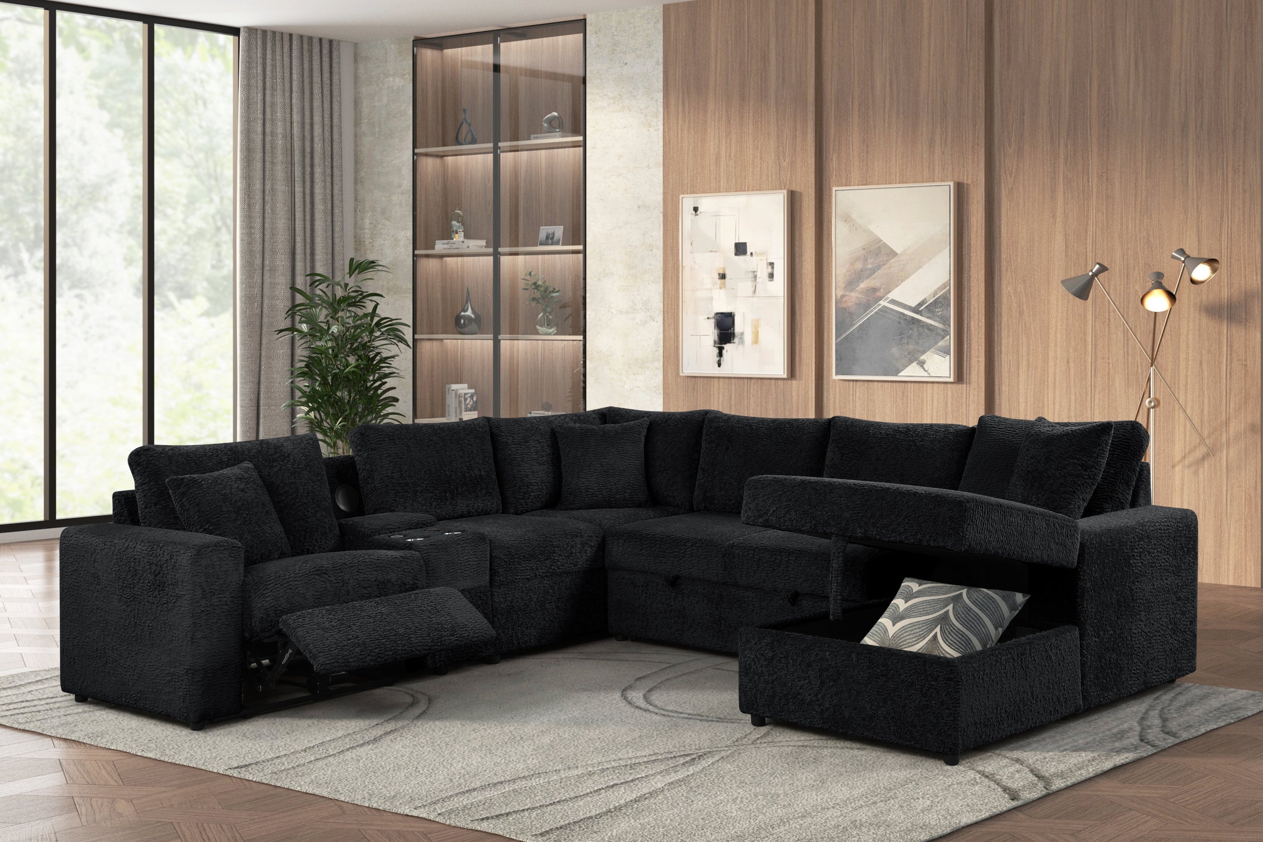 Hunter Sectional in Black