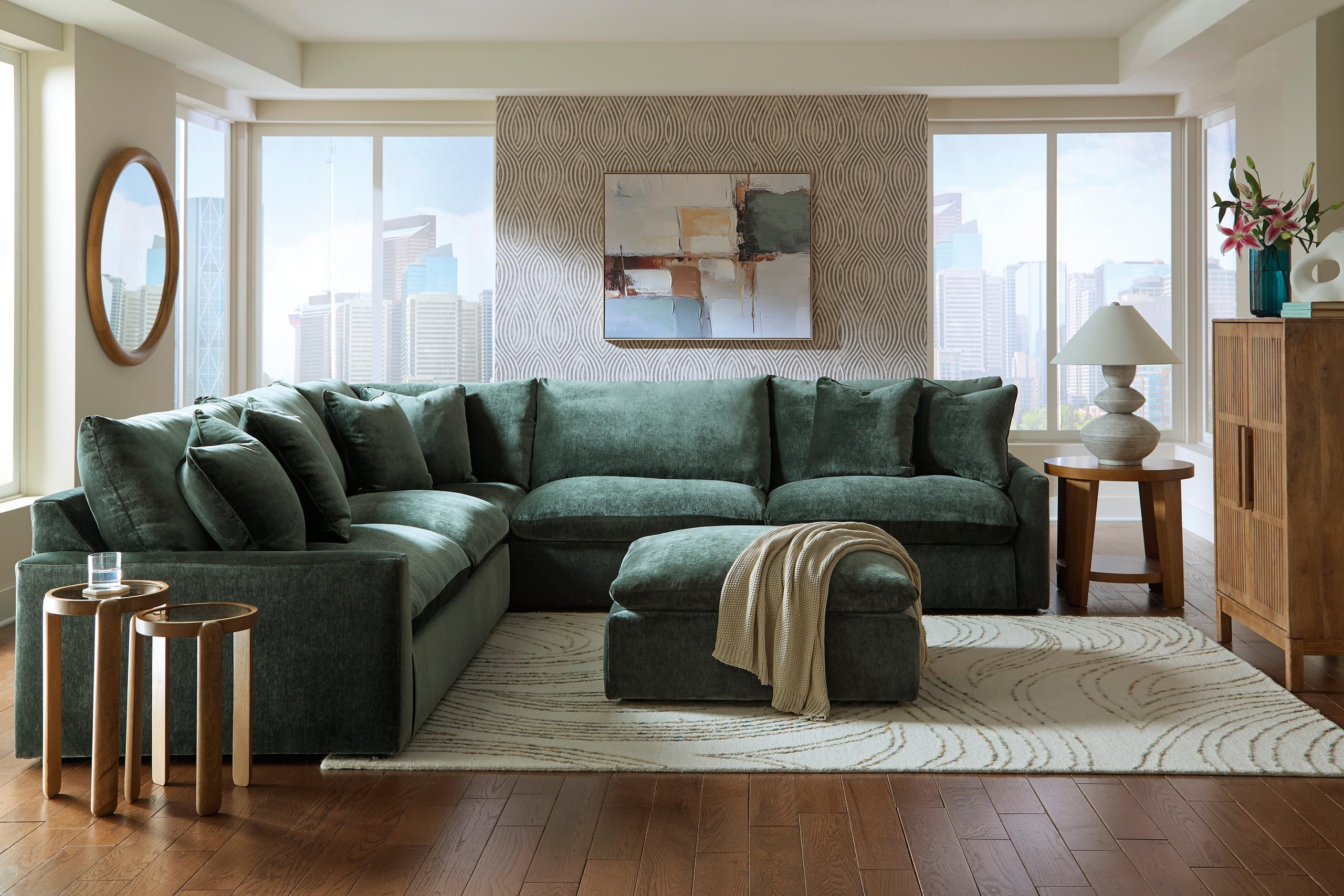 Ashley 780-01 Oversized Sectional in Jade