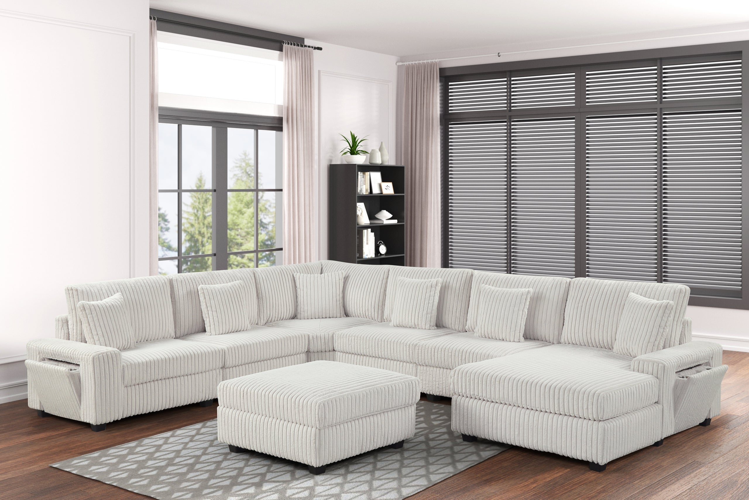 Bazooka 7-Piece Oversized Sectional in Beige