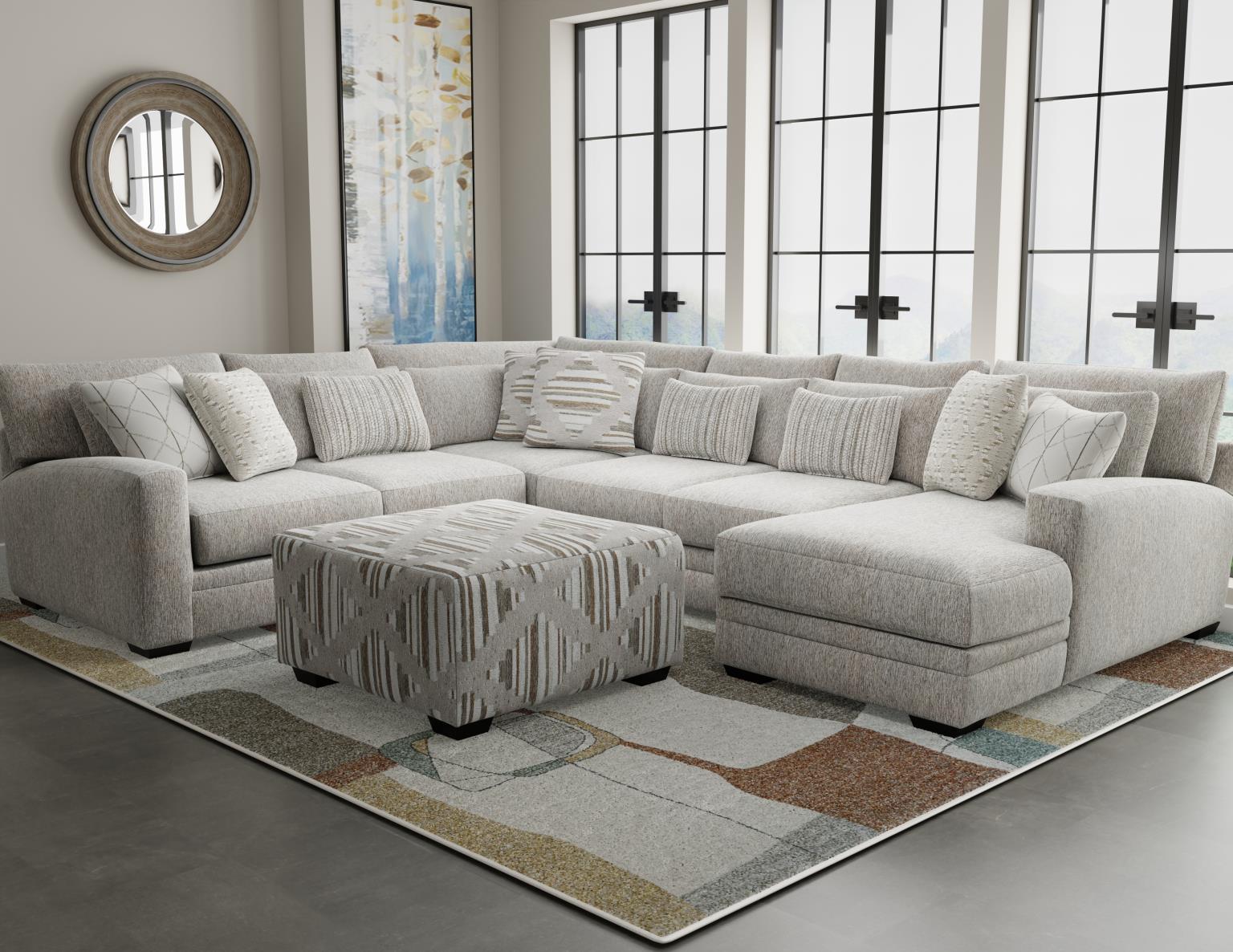 Corinthian 5830 3-Piece Oversized Sectional in Wildthing-Wheat