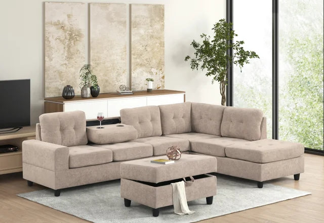 The Heights Reversible Sectional + Ottoman
