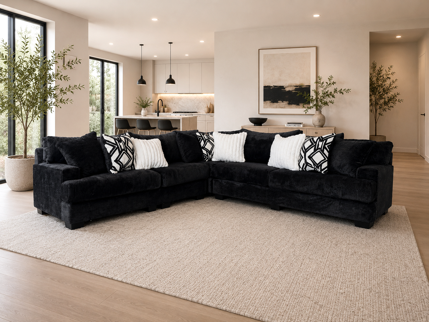 9650 Sectional Black view