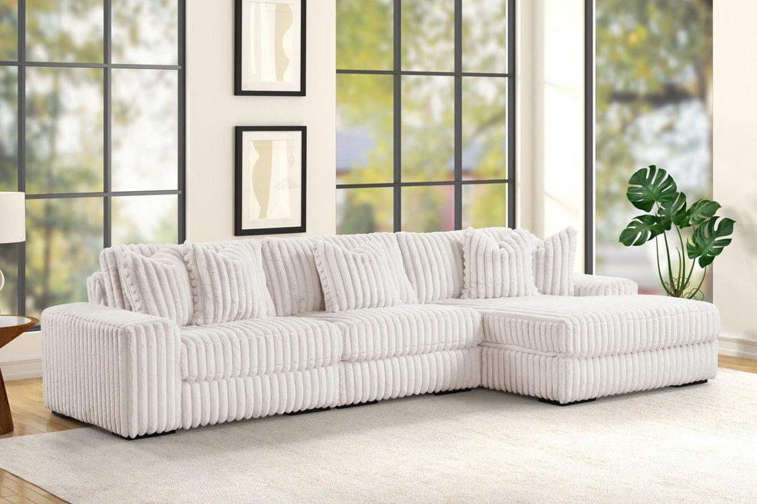 TIKTOK Corduroy 3 Piece L-Sofa