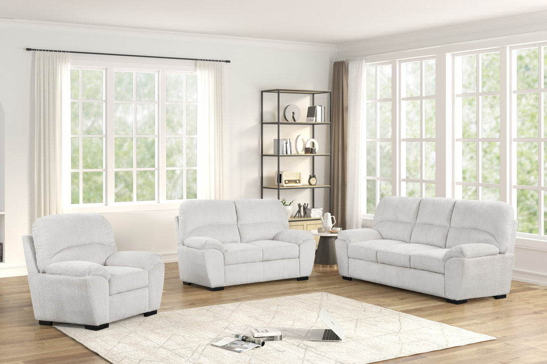 Tiffany 3PC Living Room Set - Silver