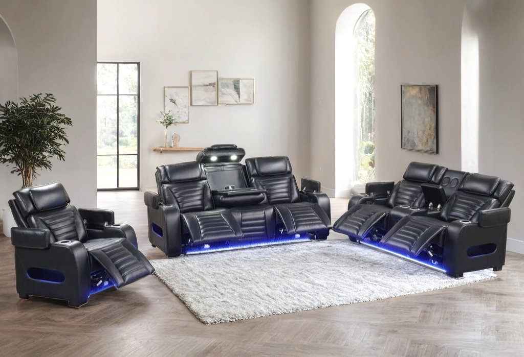 Tokyo 3PC Power Reclining Set - Black