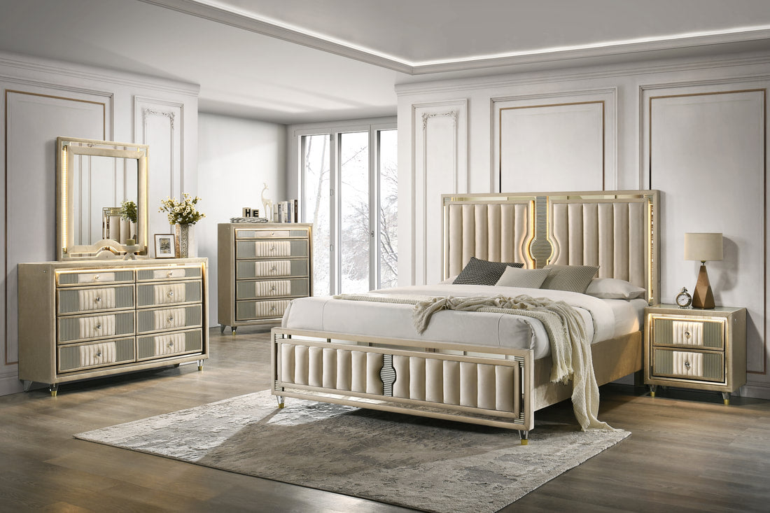 Venetian 4pc or 5pc Platform Bedroom Set - Queen, King **NEW ARRIVAL**