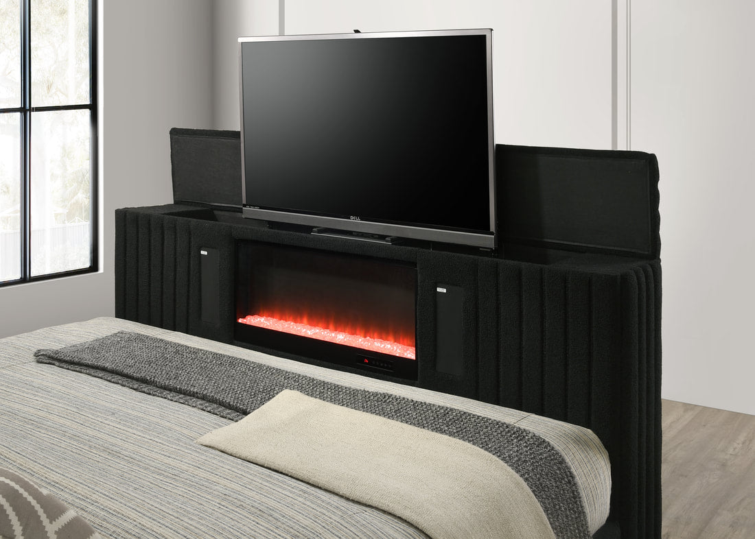 Villa Black Platform Bed - Queen, King