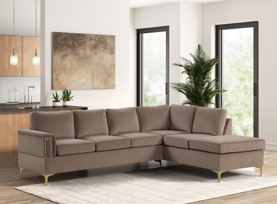 The Vogue II Velvet Chaise Sectional