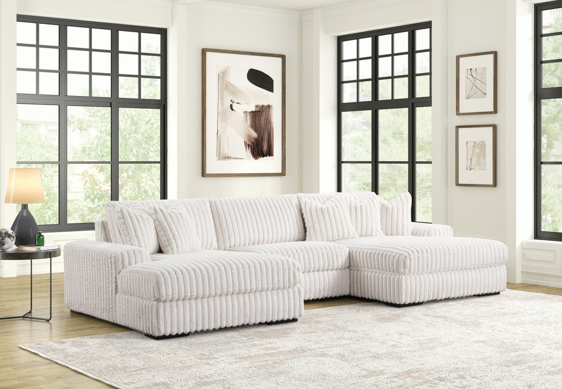 TIKTOK Corduroy Double Chaise Sectional
